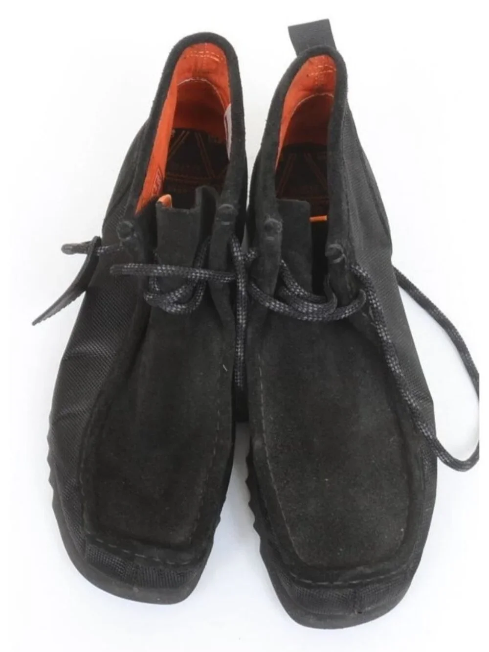 Clarks Wallabee Men's 11.5 Black Leather Chukka Hi Top Razor Sole Lace-up Boot
